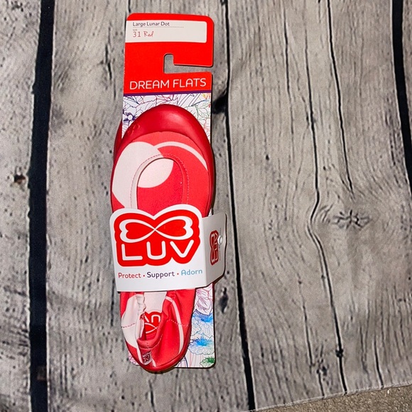 Luv Footwear Dream Flat Red Large Lunar Dot Youth Size 13 - Picture 11 of 14